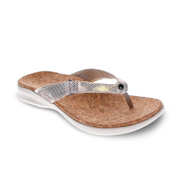 Rosy Brown Revere Women's Napoli Flip Flop Metallic Interest