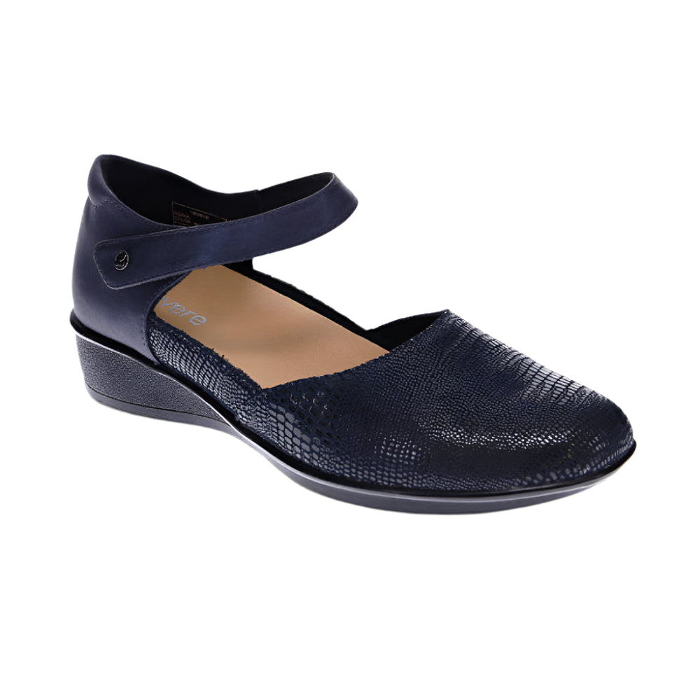 Dark Slate Gray Revere Women's Osaka Mary Jane Navy Lizard