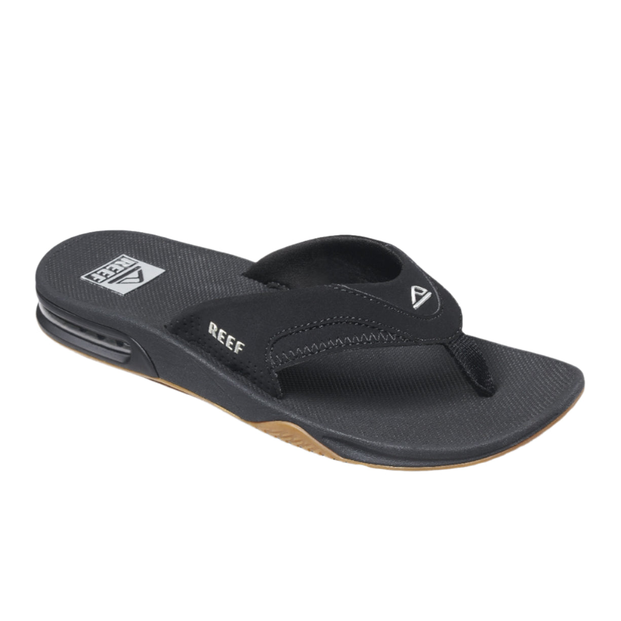 Dark Slate Gray Reef Men's Fanning Flip Flop Sandal Black / Silver
