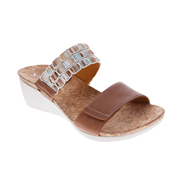 Dim Gray Revere Women's Sorrento Sandal Cognac