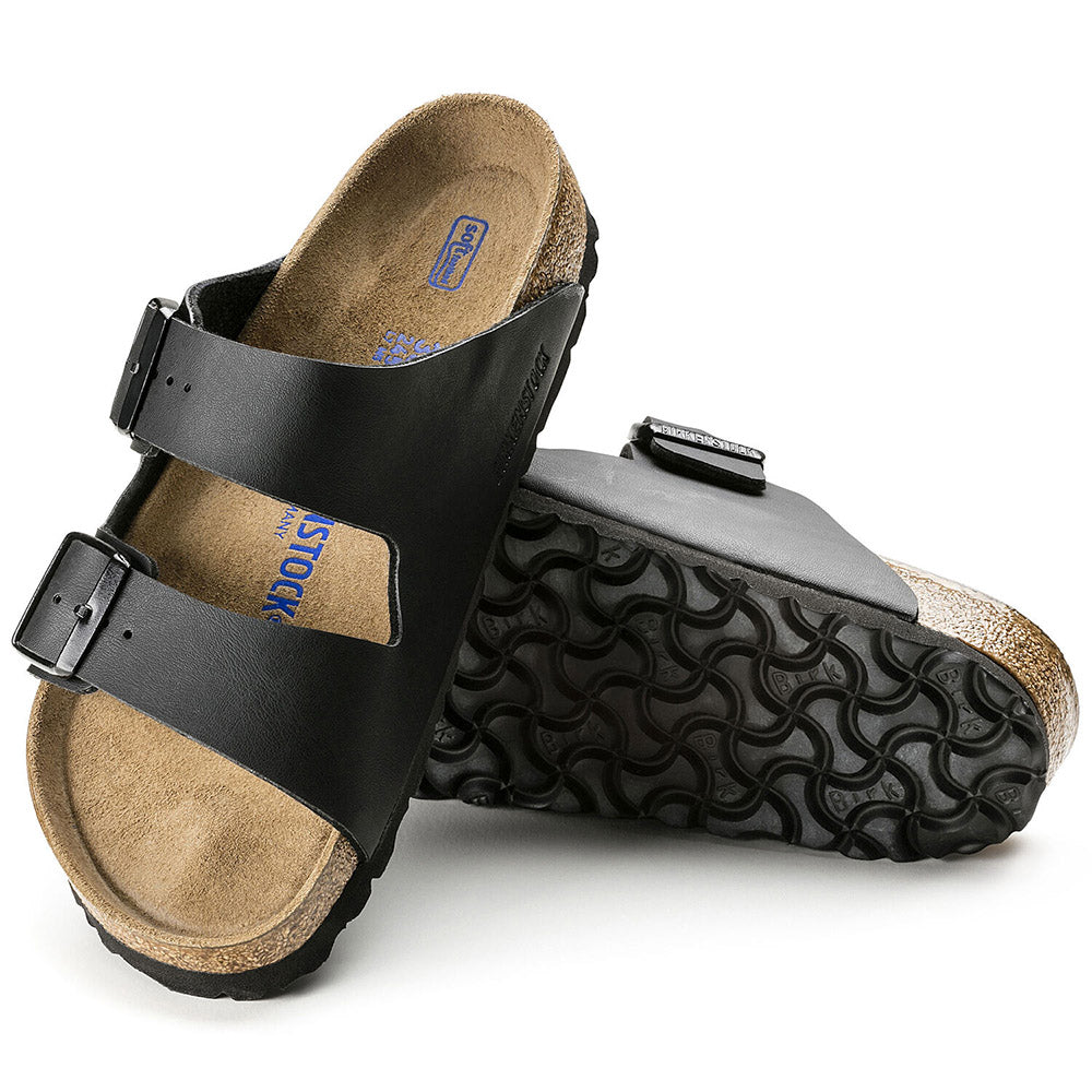 Gray Birkenstock Arizona Soft Footbed Black Birko-Flor