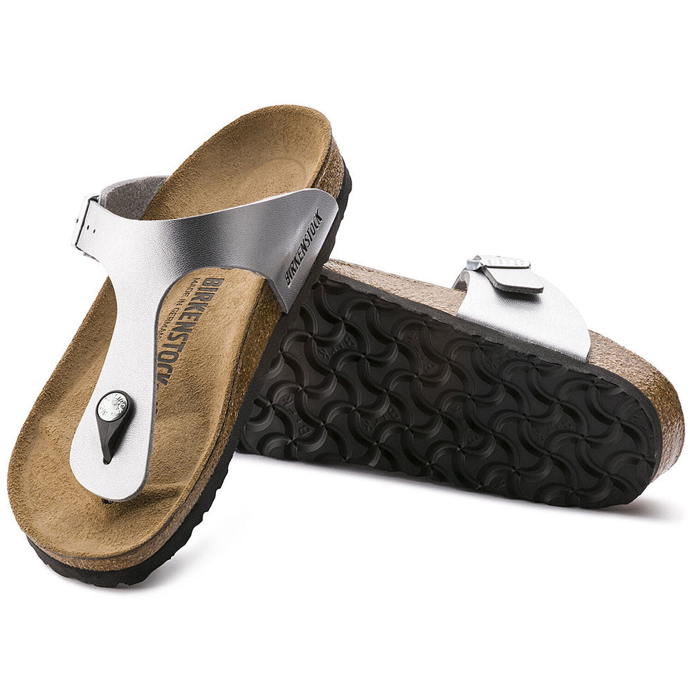 Dark Slate Gray Birkenstock Gizeh Silver Birko-Flor