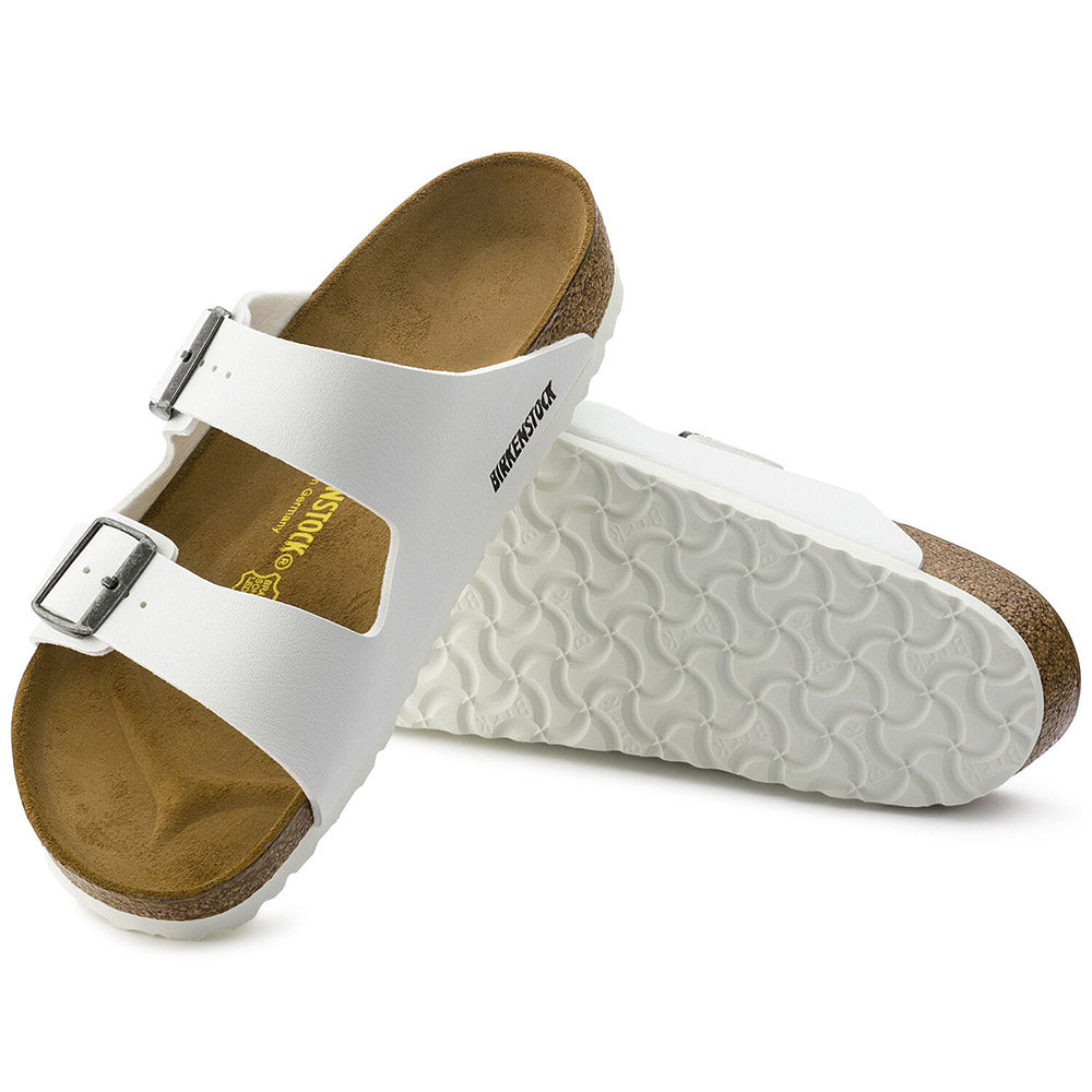 Gray Birkenstock Arizona White Birko-Flor