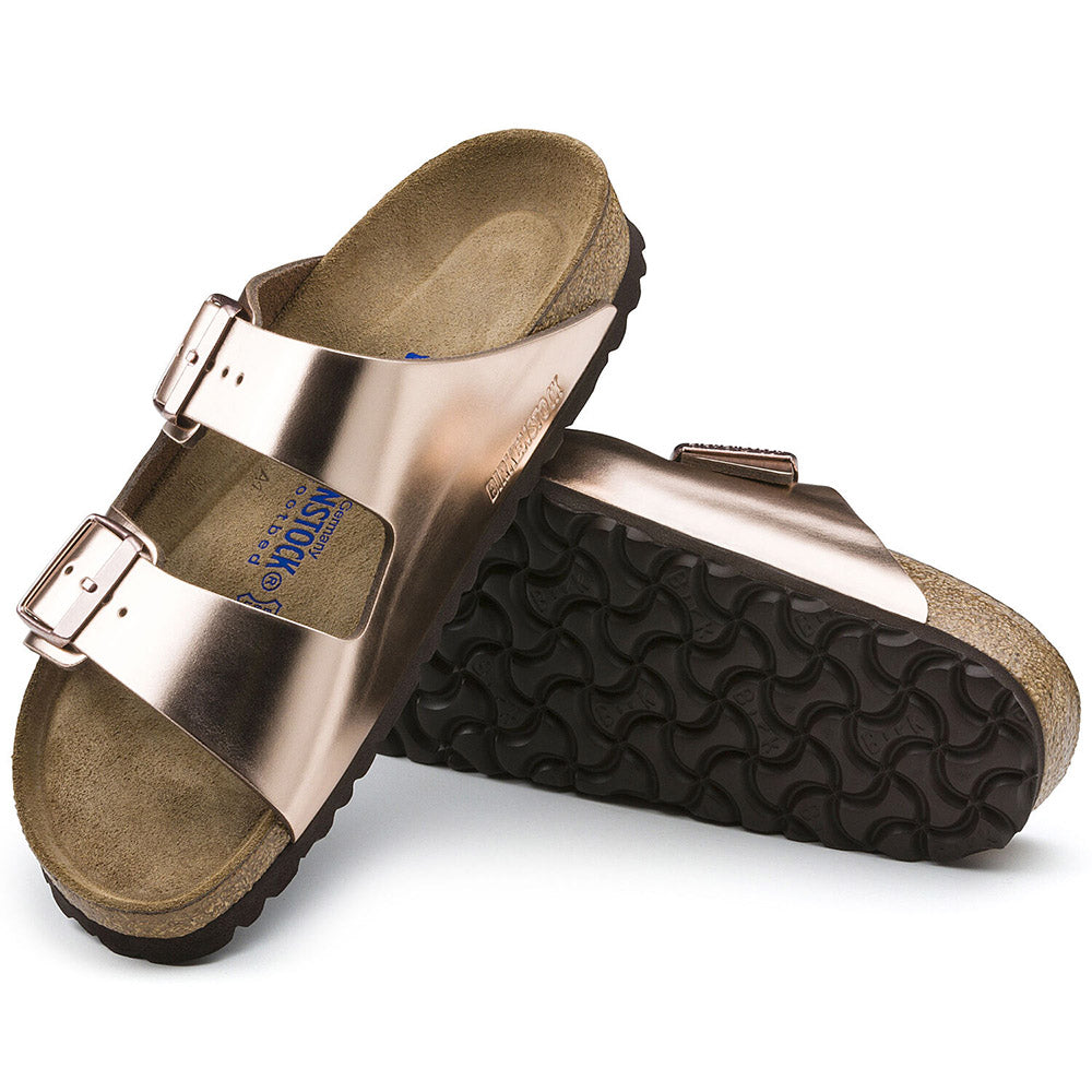 Dark Slate Gray Birkenstock Arizona Soft Footbed Leather Metallic Copper