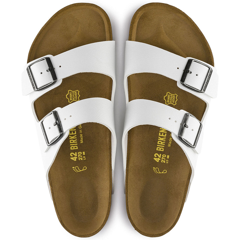 Dark Olive Green Birkenstock Arizona White Birko-Flor