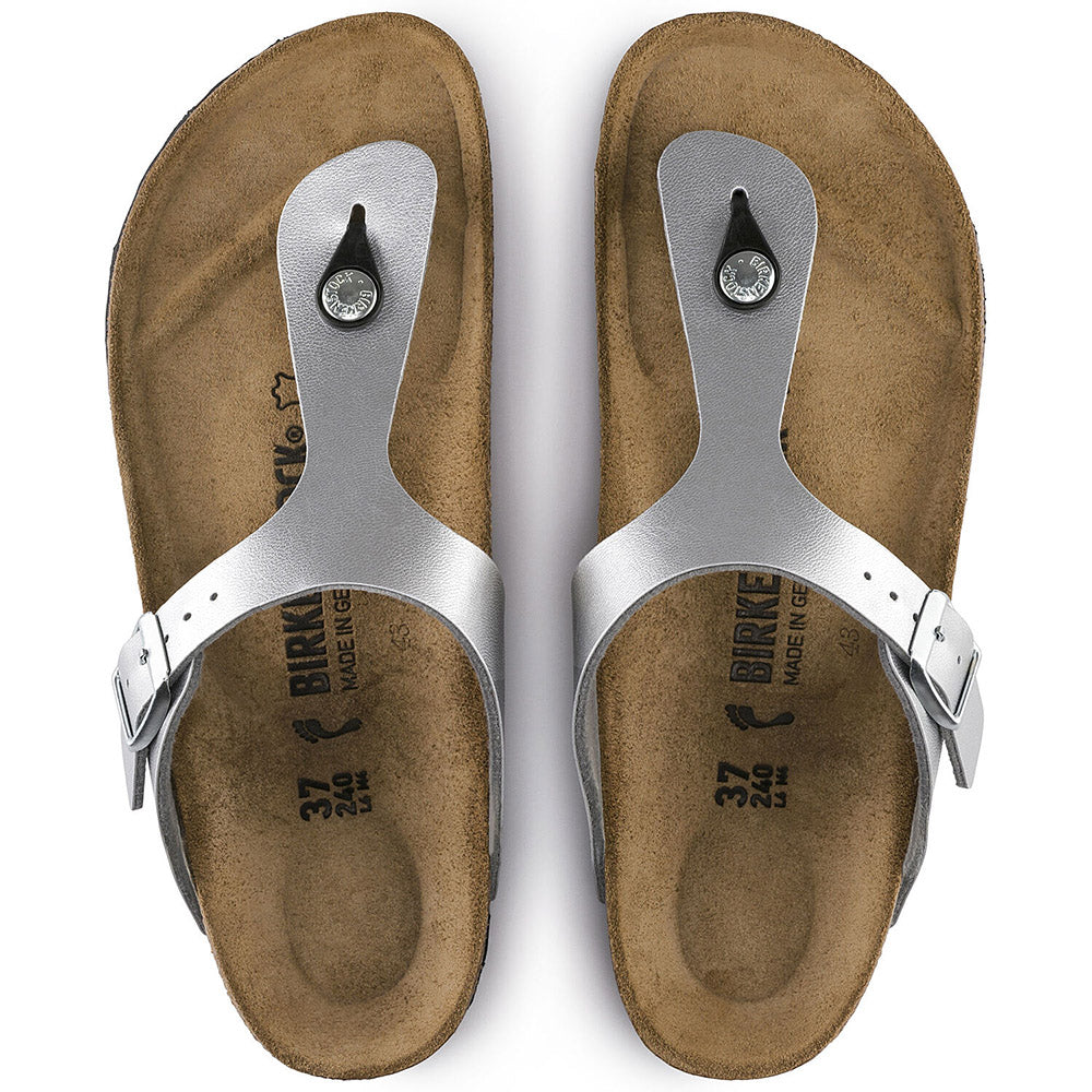 Dim Gray Birkenstock Gizeh Silver Birko-Flor