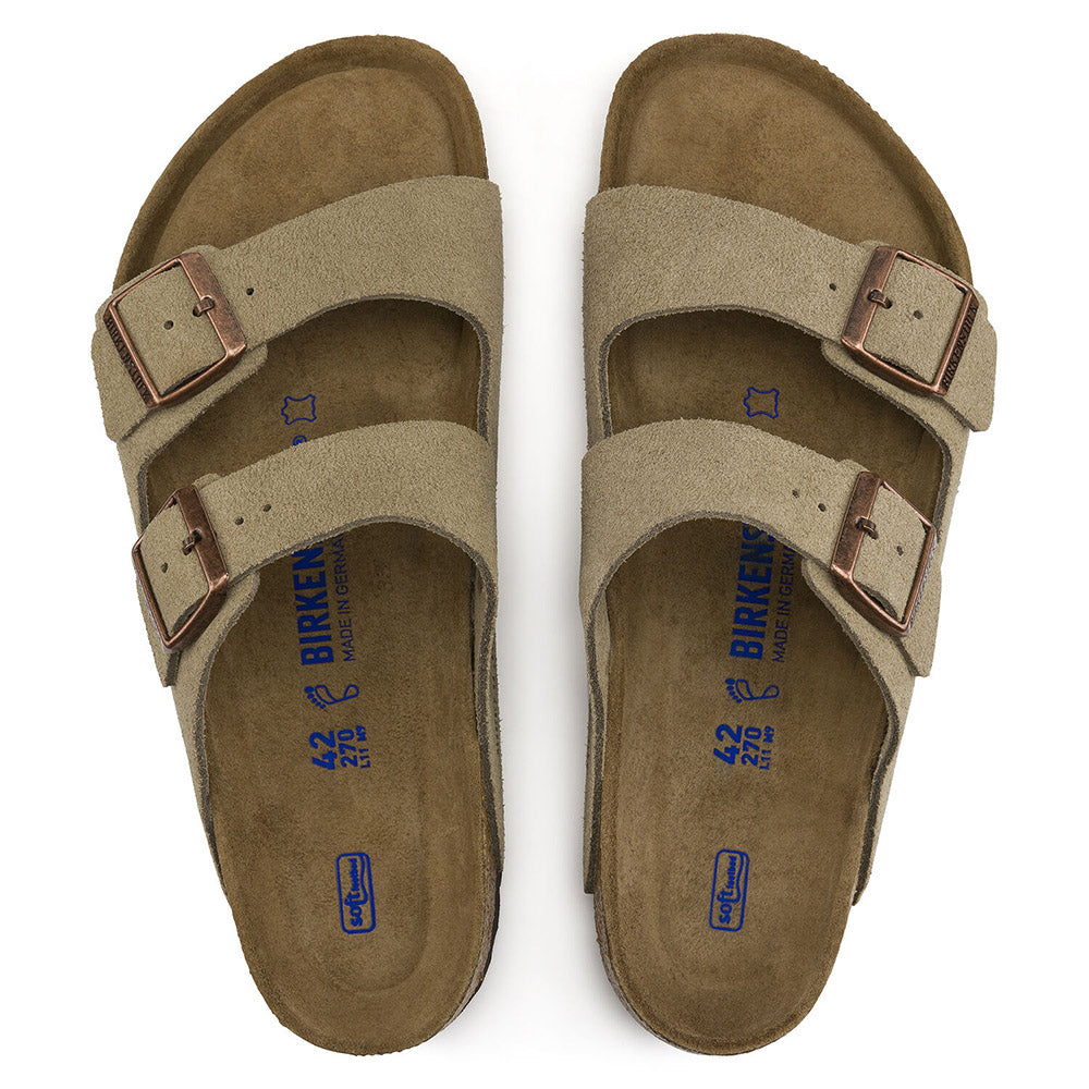 Dim Gray Birkenstock Arizona Soft Footbed Suede Leather Taupe