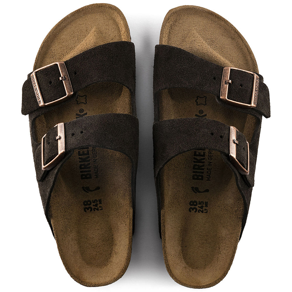 Dark Slate Gray Birkenstock Arizona Suede Leather Mocha