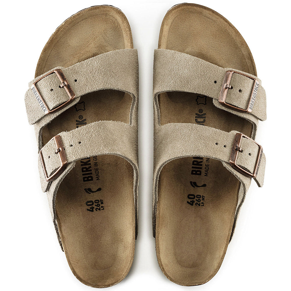 Dim Gray Birkenstock Arizona Suede Leather Taupe