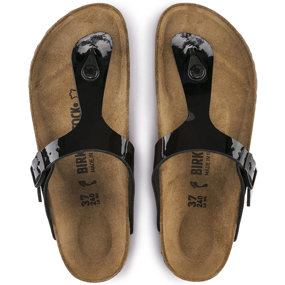 Dim Gray Birkenstock Gizeh Black Patent Birko-Flor