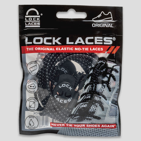 Black Lock Laces Adults and Kids Original Elastic No-Tie Shoe Laces Black