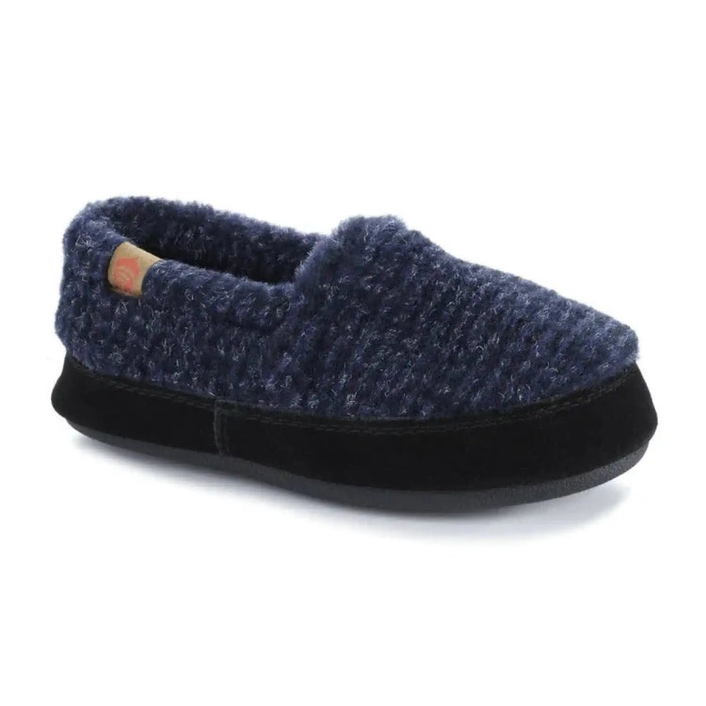 Dark Slate Gray Acorn Boys Moc Slipper Blue Check