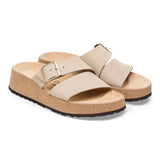 Tan Birkenstock Almina Nubuck Leather / Sandcastle