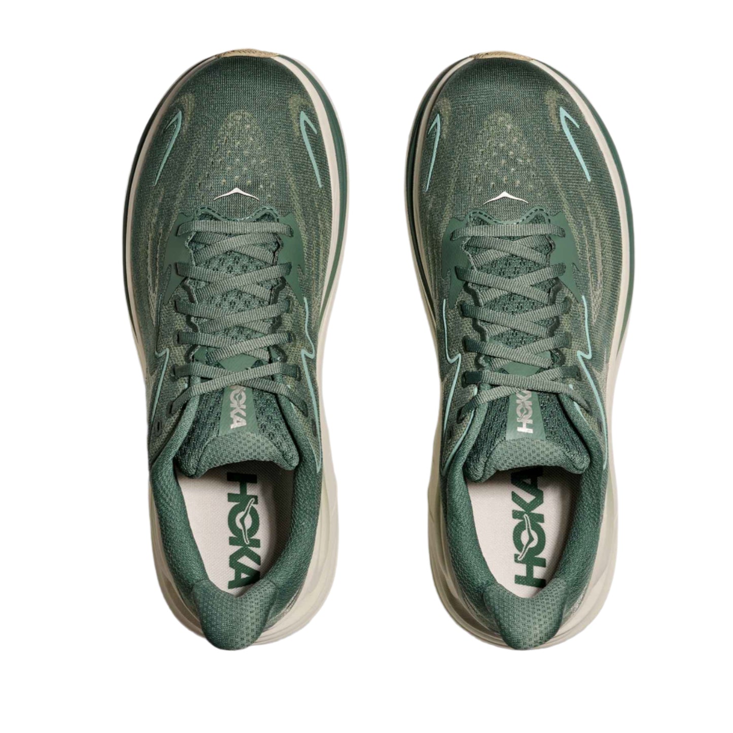 Dark Slate Gray Hoka Men's Clifton 10 Fern / Truffle Salt