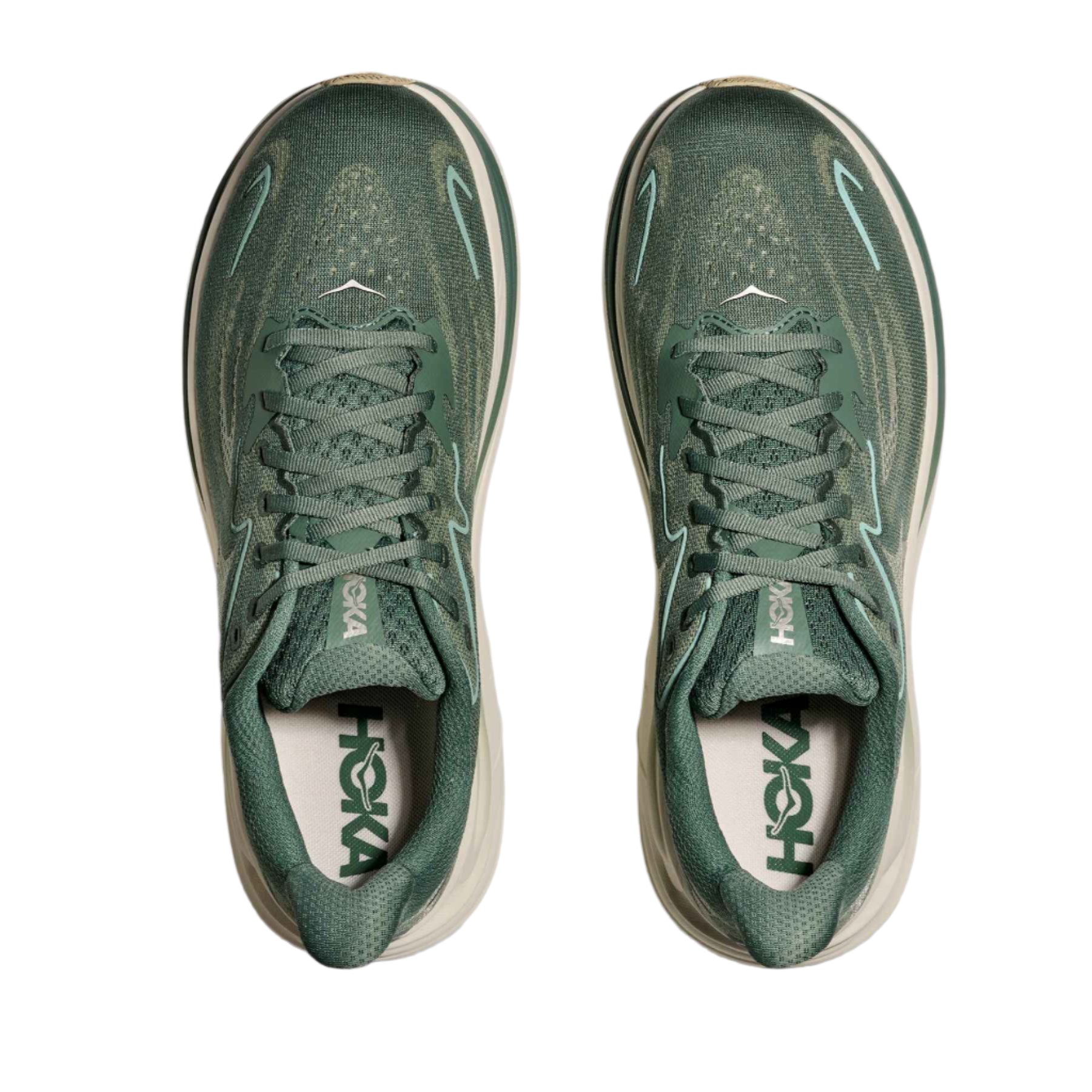 Dark Slate Gray Hoka Men's Clifton 10 Fern / Truffle Salt