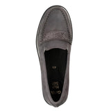 Dark Slate Gray Ara Women's Daffodil Rhinestone Keeper Wedge Loafer Steel Suede