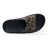 Light Gray Oofos Women's Ooahh Luxe Limited Sandals Black Leopard