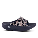 Dark Slate Gray Oofos Women's Ooahh Luxe Limited Sandals Black Cheetah