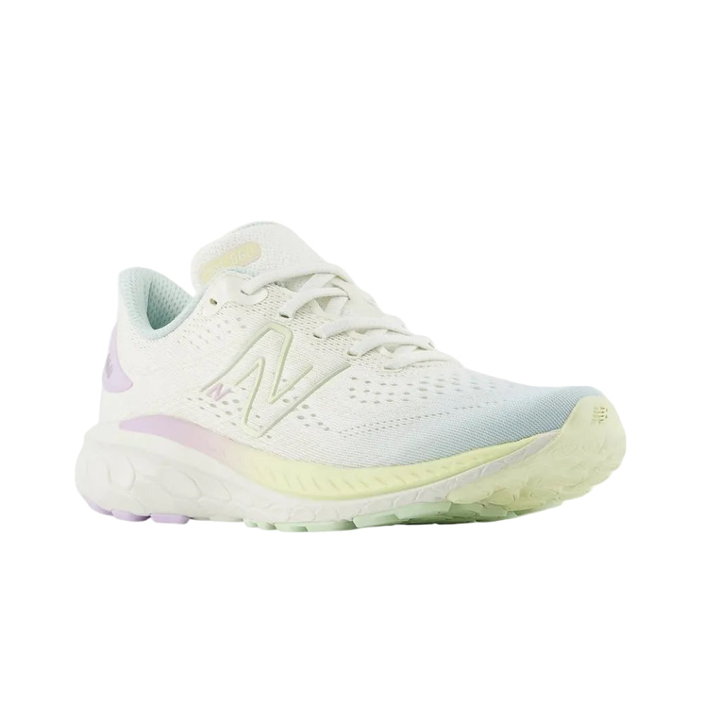 White Smoke New Balance Girls Fresh Foam X 860v13 Lace Sea Salt/Quarry Blue