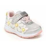 Stride Rite Infant/Toddler Girls Lighted Glimmer Sneaker Velcro Silver