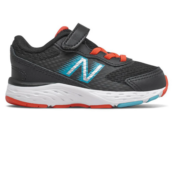 Gray New Balance Toddler Kids Hash 680v6 Velcro Black