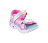 Light Gray Skechers Toddler Girls Unicorn Dream - Majestic Bliss Velcro Sandal Pink / Multi