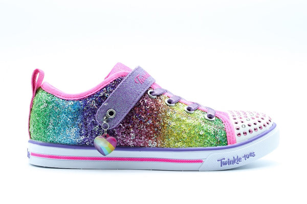 Lavender Skechers Little Girls Twinkle Toes - Sparkle Lite Velcro Multi