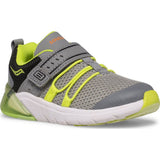Rosy Brown Saucony Little Boys Flash Glow 2.0 Velcro Sneaker Grey / Lime
