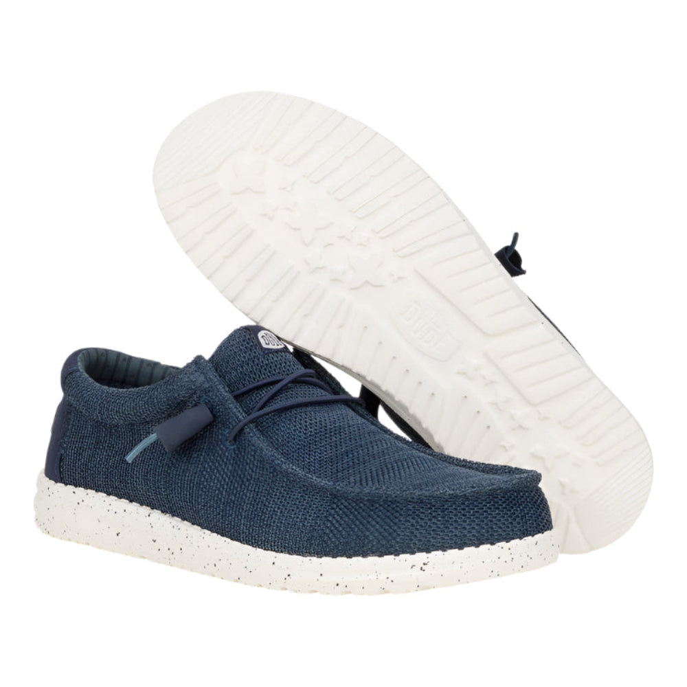 Beige Hey Dude Men's Wally Stretch Sox Slip On Navy