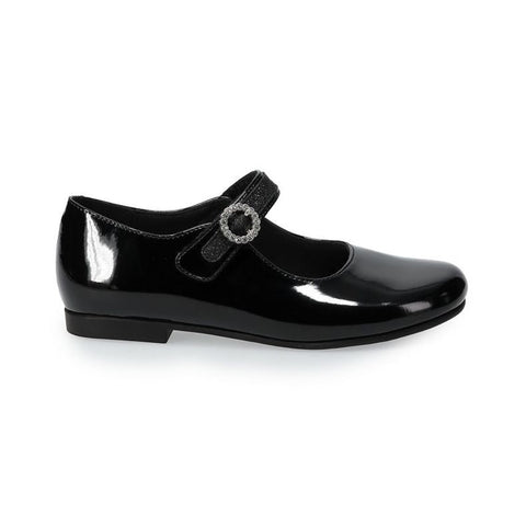 Light Gray Valencia Imports (Rachel Shoes) Little Girls Mary Jane w/ Velcro Strap Black Patent