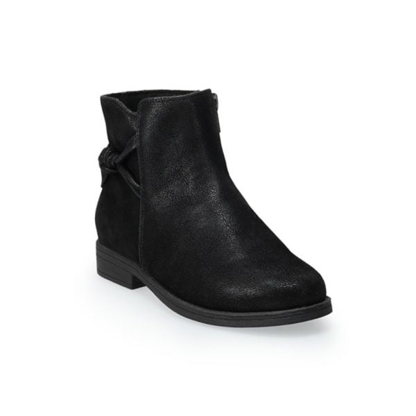 Lavender Valencia Imports (Rachel Shoes) Big Girls Fae Ankle Boot w/ Zip Black