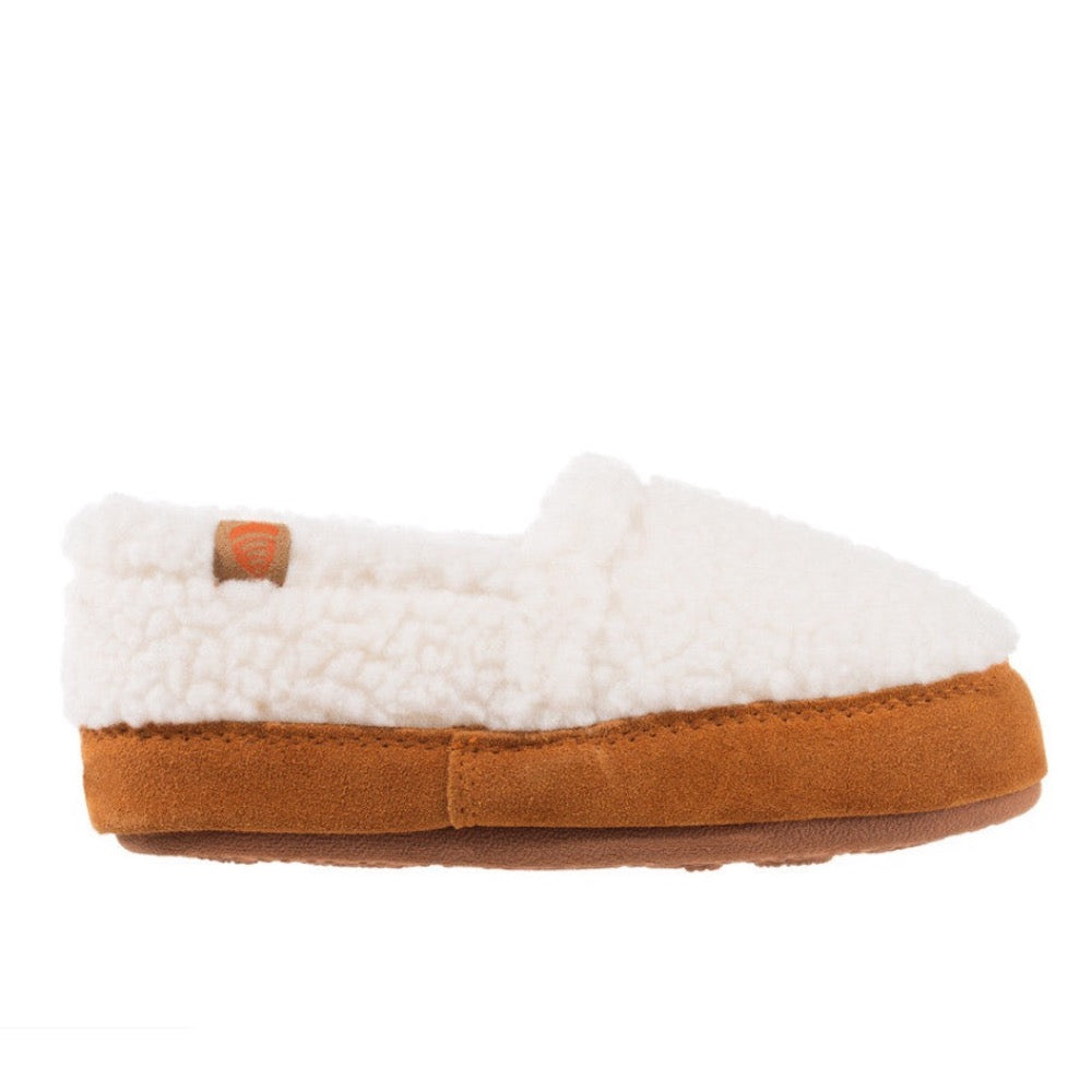 Antique White Acorn Girls Moc Slipper Buff Popcorn