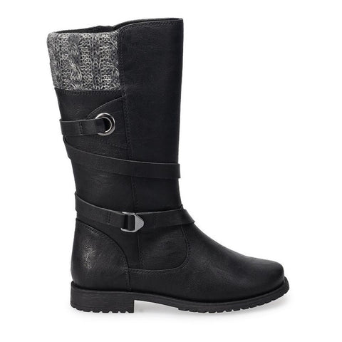 Dark Slate Gray Valencia Imports (Rachel Shoes) Big Girls Denver Knee-High Riding Boot Black
