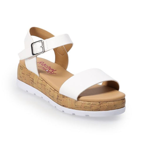 Light Gray Valencia Imports (Rachel Shoes) Little Girls Venice Sandal w/ Velcro Strap White