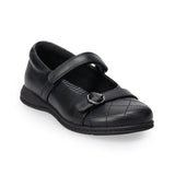 Dark Slate Gray Valencia Imports (Rachel Shoes) Big Girls Bethann Mary Jane w/ Velcro Strap Black