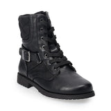 Dark Slate Gray Valencia Imports (Rachel Shoes) Little and Big Girl Leanna Combat Boot w/ Zip Black