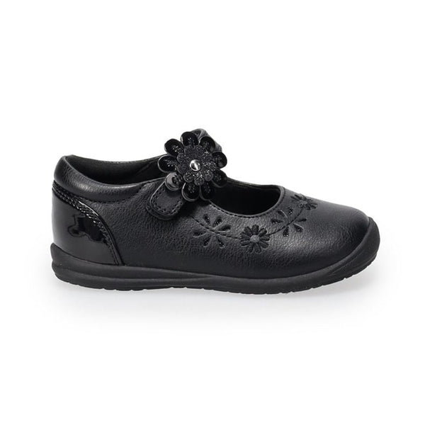 Dark Slate Gray Valencia Imports (Rachel Shoes) Toddler Girls Briar Mary Jane w/ Velcro Strap Black Patent
