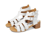 Light Gray Valencia Imports (Rachel Shoes) Little and Big Girls Jenette Sandal w/ Buckle Straps White