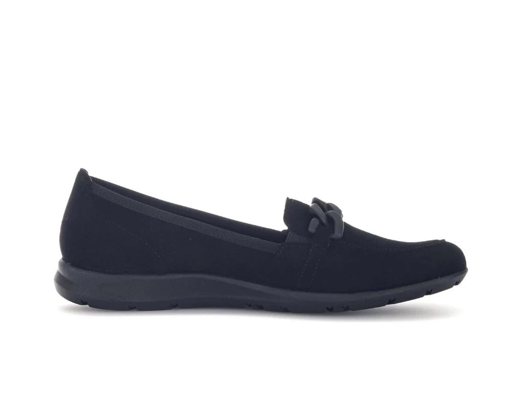 Dark Slate Gray Gabor Women's Slip On Loafer / Slipper Schwarz / Black