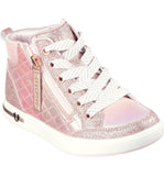 Antique White Skechers Little and Big Girls Shoutouts Quilt - Glimmer Zip Rose Gold