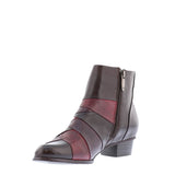 Dim Gray Regarde Le Ciel Women's Stefany-172 Zip Up Ankle Boot Brown / Vino / Sangria