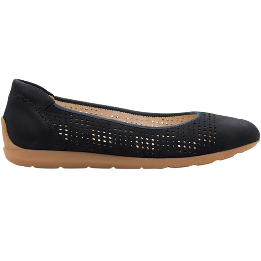 Ara Women's Sarah Perf Comfort Ballet Flat Navy Nubuck