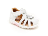 Beige Stride Rite Infant/Toddler Girls SRT Eleni Sandal Velcro White