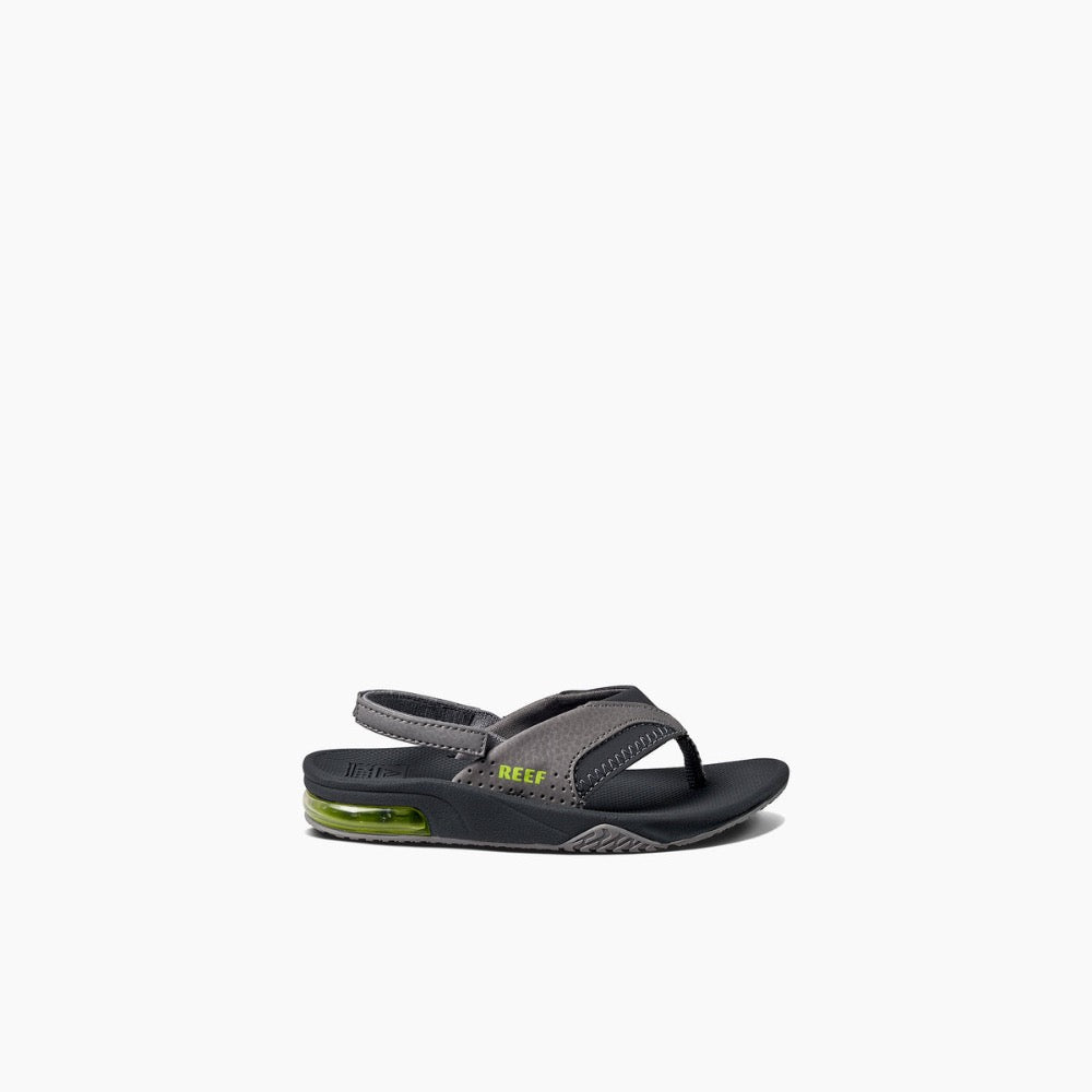 Snow Reef Boys Fanning Flip Flop w/ Backstrap Grey / Volt