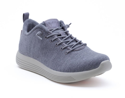 Light Slate Gray Woolloomooloo Cheviot Merino Wool Sneaker Grey