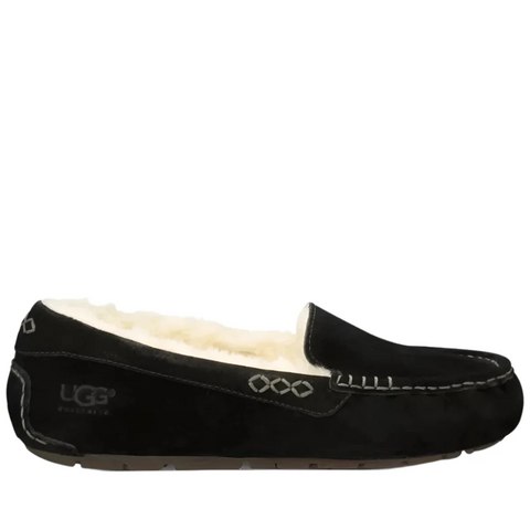 Black Ugg Women's Ansley Suede Moccasin Slipper Black