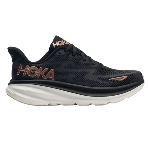 Hoka Women's Clifton 9 Black / Rose Gold