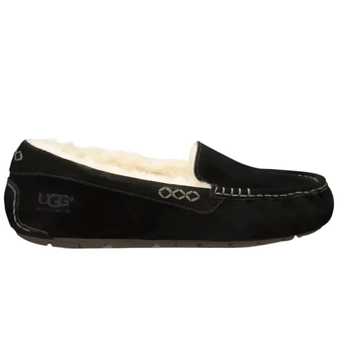 Black Ugg Women's Ansley Suede Moccasin Slipper Black