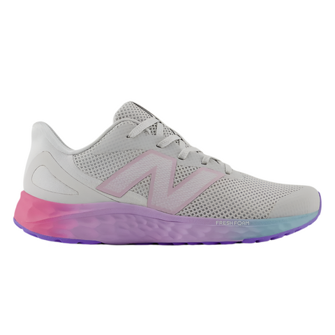 Dark Gray New Balance Grade School Girls Fresh Foam Arishi v4 Sea Salt / Grey / Pink / Lilac