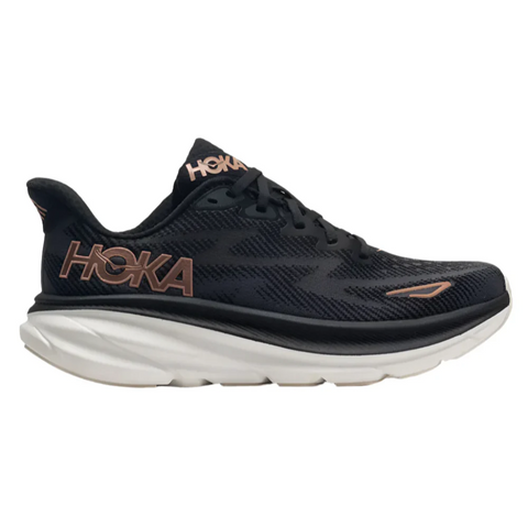 Gray Hoka Women's Clifton 9 Black / Rose Gold